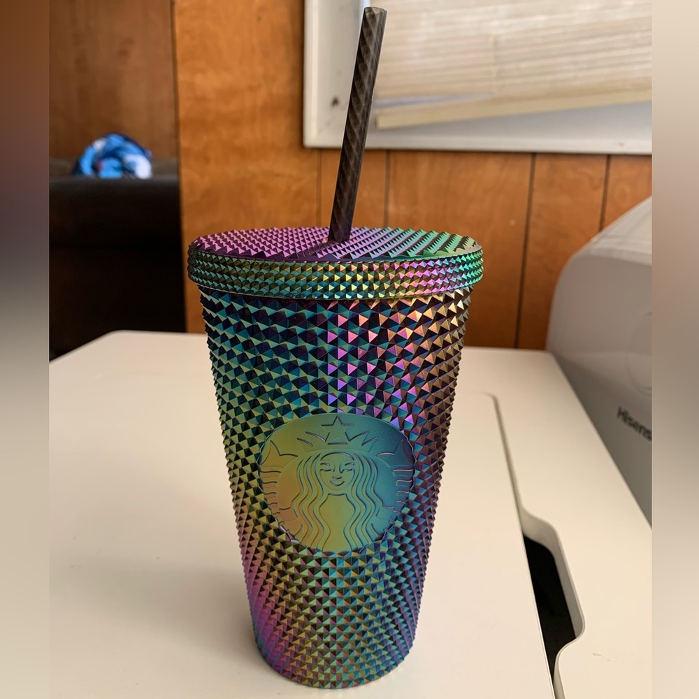 NWT Starbucks Oil Slick Studded Tumbler Iridescent 16oz Rainbow Gradient Limited